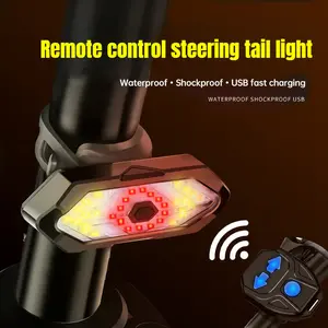 Bike light remote control steering tail light left and right lights USB charging mountain night riding led with horn waterproof warning light