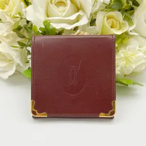 Pre-owned Cartier As Shown Shoulder Bags Must de Coin Purse Bordeaux Leather ca4504vp