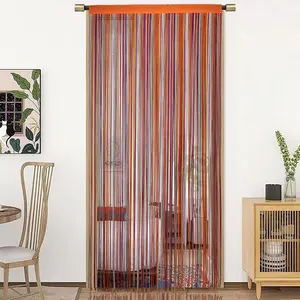 Spaghetti String Curtains for Doorways  Door Frame Tassel Hippy Wall Kitchen Hallway Boho Fringe Curtain  Door Room Dividers Decor 1 Panel(39x79in/100x200cm,Multicolor)