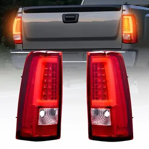 fathersdaygift Summervibes VEVOR Tail Light Assembly Compatible with 2003-2006 Chevy Silverado 1500 1500 HD 2500 2500 HD 3500, 2007-2007 Chevy Classic, 2PCS Driver Passenger Side LED Taillight Brake Lamps with Bulbs, Red