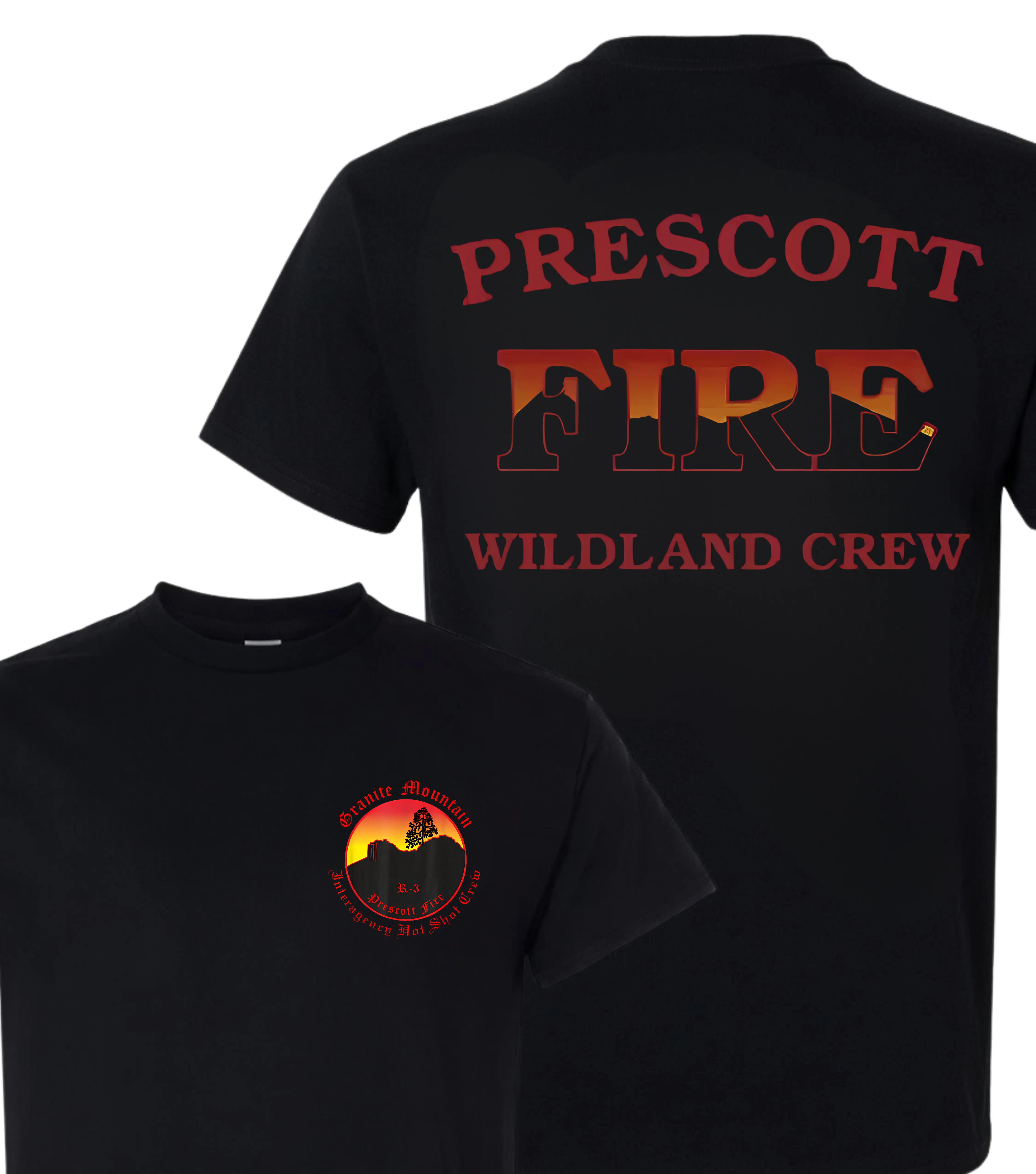 Men's Short-Sleeve Casual Cotton Tee - Menswear Apparel, Graphic Tribute to Heroes, Wildland Firefighter Hotshot Crew Memorial, First Responder Honor, Patriotic Comfortable Everyday Top for Men, Patriotic Slogan Men's Short-Sleeve T-Shirts