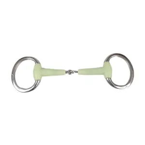 212 MAIN Jointed Mouth Eggbutt Snaffle Bit - 5 in. Stainless Steel Horse Tack with Flat Rings