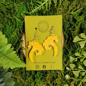 Chanterell Mushroom Earrings - Scientifically Accurate Mycology and Cottage Core Statement Piece