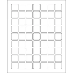 1 x 1 Inch Printable Labels, White Custom Stickers, Printable Sticker Paper, Permanent Adhesive Label Sheets - 63 Label Sticker per Sheet