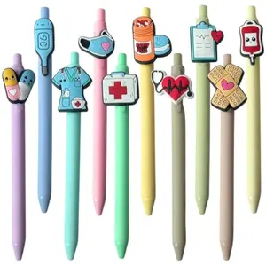 10-Pack of Cute Nursing Pens with Heart, Syringe Designs in Black Ink - Versatile Writing Instruments for Nurses, Medical Assistants, Students (Medical)