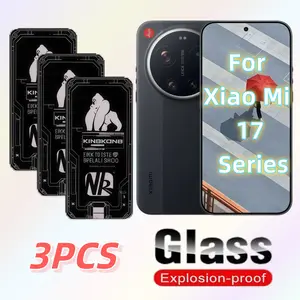 3-Pack Xiaomi Screen Protector Film, HD Clear Tempered Glass, 9h Hardness, Dust-Free Bubble-Free, Supports Ultrasonic Fingerprint Unlock