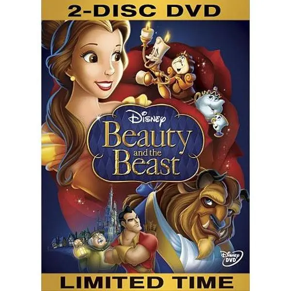 Used Classic Animated Award Nominee Music Adventure Book - Beauty and the Beast (2-Disc Diamond Edition DVD, 2010, English)