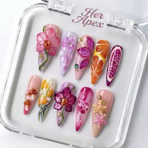 Her Apex Nails Flipped HandmadePress-On Nails | Reusable, Salon-Quality, Long-Lasting, Glossy Design