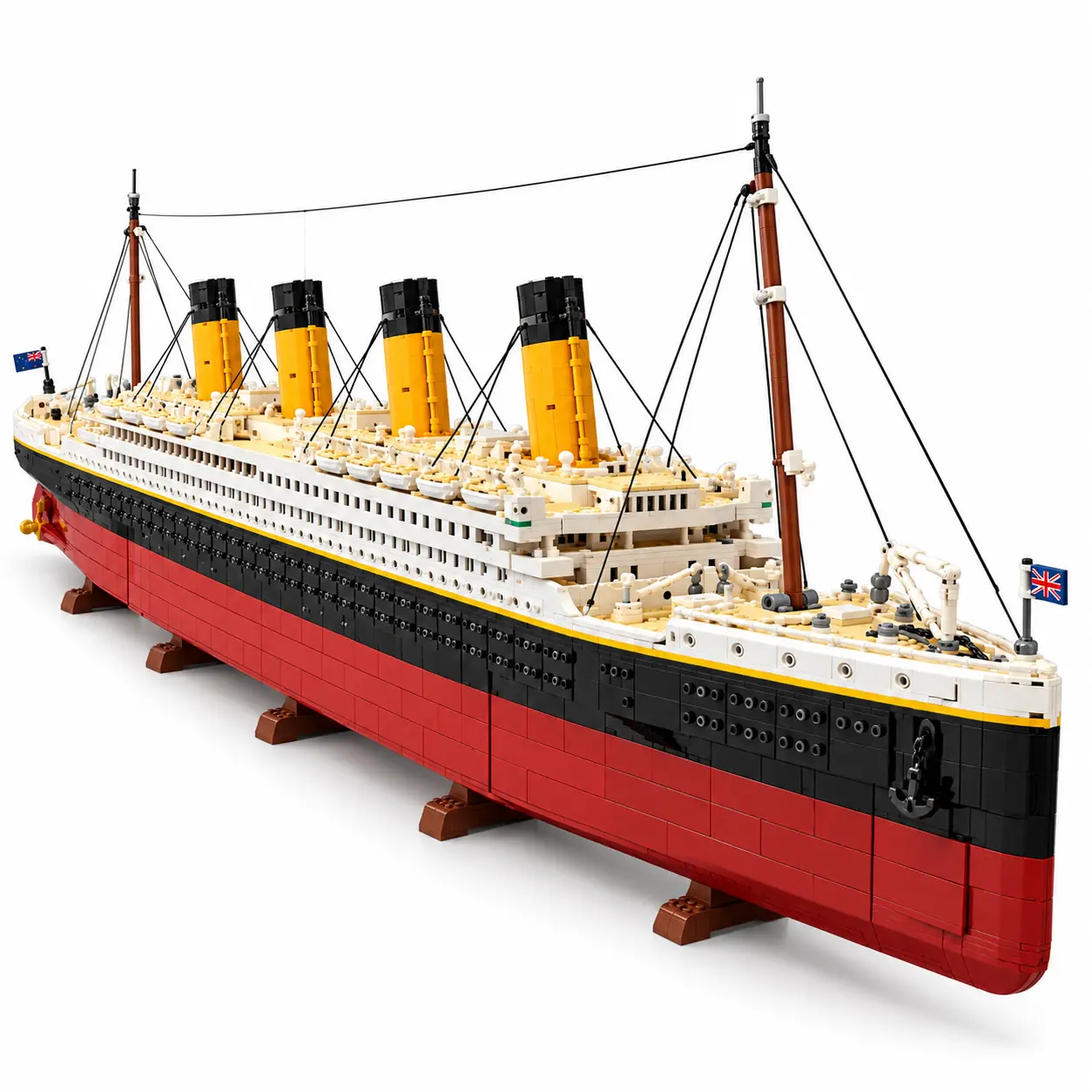 9090 PCS Historic Ocean Liner Building Blocks Set, 1:200 Scale Large Ship Model Kit with Detachable Sections, Detailed Interior and Display Stand, Collectible Gift