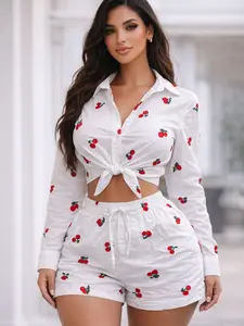 Cherry Kiss Set Top and Bottom (Size Up For Bigger Hips)