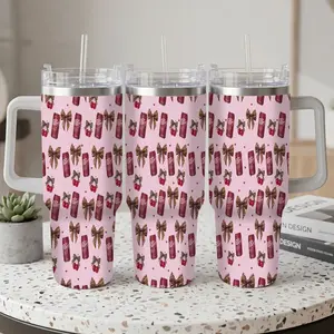 Dr Pepper Automotive Tumbler (40oz/30oz/20oz) Cherry Leopard Print Pattern Durable Insulated Double Wall Vacuum Sealed Lid Perfect for Car Travel Daily Commute Outdoor Adventures and Holiday Gifts