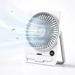 Portable Desktop Fan, Personal Small Air Cooler, USB Rechargeable Cooling Device, Six Speed Adjustable with LCD Display Ideal for Dorm, Study, Bedroom,summervibes.