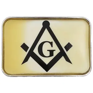 New G Mason Men's Yellow Logo Belt Buckle