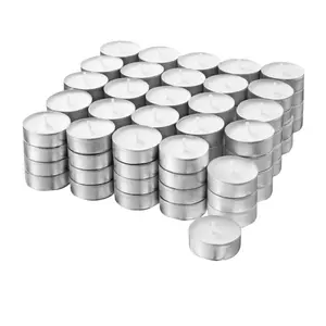 Long Burning Unscented Tea Light Candles, In White Pack Of 100