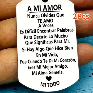 2Pcs Stainless Steel To My Love Keychain To My Boyfriend To My Husband