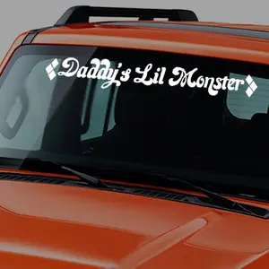 Window Body Banner Daddy's Lil Monster Joker Girl Woman Vinyl Decal 36"