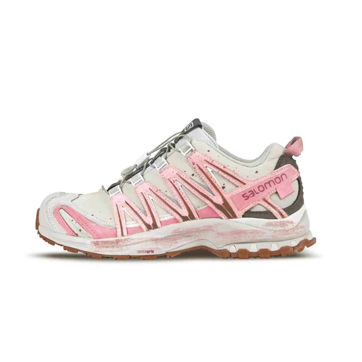 Salomon XA Pro 3D ADV Low-Cut Hiking Shoes for Men and Women in White-Pink with Comfort, Versatility, Cushioning, and Traction Trending Shoes, House White Official Shoes to Get / Maison Mihara