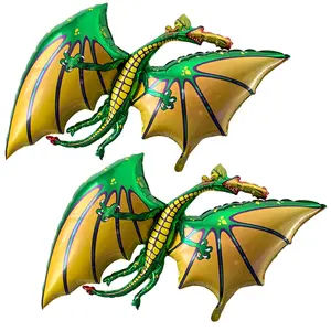 Green Dragon Balloon Set – Jumbo Foil Party Decor (2-Piece Set)