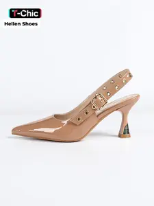 2026 Women's Spring Summer Fashion Retro Pointed Toe High Heel Shoes, Slimming Buckle Sandals, Versatile for Parties and Work, Footwear