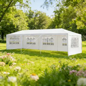 Outdoor Canopy 10 x 10/20/30ft, Party Tents with 0/5/7/8 Removable Sidewalls, Gazebo Shelter for Parties, Outside Waterproof Wedding Canopies