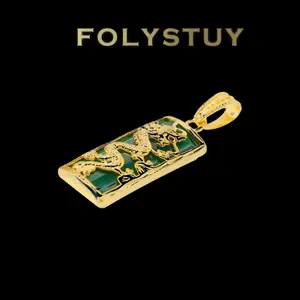 [Dragon inlaid agate, necklace chain length 46 mm, width 15 mm, includes clasp head][ FOLYSTUY(YNK11)]