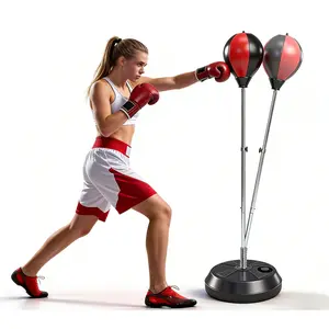 Portable Punching Bag with Stand Height Adjustable Boxing Training Equipment for Adults Teens Fitness Stress Relief