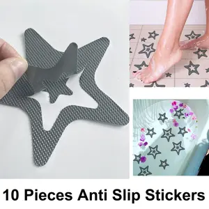 10 PCS Anti Slip Shower Tread Sticker Safety Bathtub Strips Premium Adhesive Star Snowflak Decals Bath Tub Accessories for Bath Tub Shower Stairs