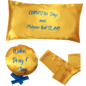 Fay People Chic Satin Bonnet & Pillowcase Set - Embrace Your SGRho Elegance; Hair Bonnets for Women