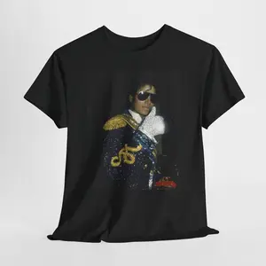 Glittery Sequin Jacket Portrait Tee | Graphic Photo T-Shirt