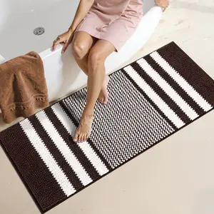BSICPRO Bathroom Rugs, Extra Soft Absorbent Shaggy Chenille Bath Rugs, Non-Slip Backing, Quick-Dry, Machine Washable, Modern Bath Mat for Bathroom Floor, Home Decor Accessories