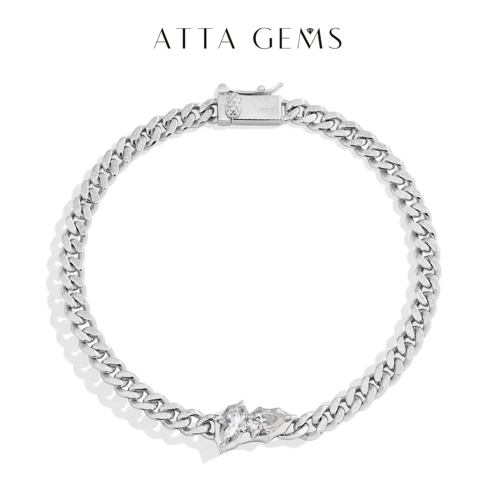 Lab-Created D VVS1 Pear Shape Moissanite Bracelet - Exquisite Trendy, Fashionable Unisex Luxury Fine Jewelry for Party Gifts (B024), Exquisite Trendy Bracelet, Fashionable Bracelet summerwins