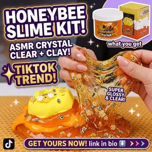 Stretchy Honey Slime for Stress Relief – Fun DIY Toy for Teens & Adults! Soft Squishy