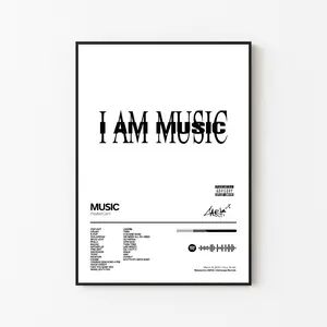 [New Music Decor - Sale Up To 40%] [Unframe] I Am Music Album Poster, Trendy Rap Wall Art, Futuristic Hip Hop Decor, Album Cover Style Print, Gift For Music Lovers