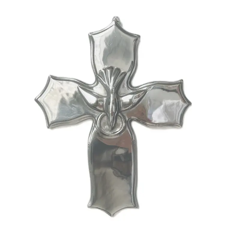 Hermosa Cruz con la Paloma del Espirito Santo. Hecho de Pewter pulido mexicano.