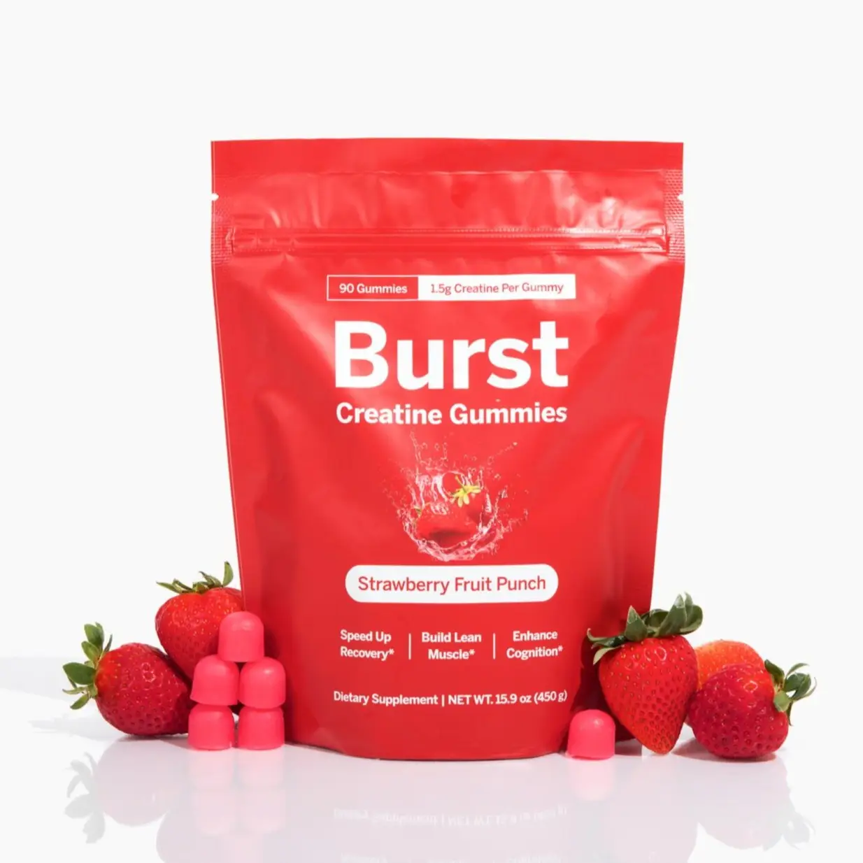 Strawberry Creatine Gummies - 3rd Party Tested & Made In America - 1.5g Of Creat...