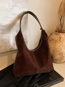 Ladies' Shoulder Bag Autumn Winter New Style Fashionable Simple Casual Retro Solid Color Design Daily Commuting Shopping Versatile Practical