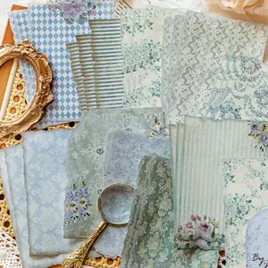 Vintage Floral Pattern Decorative Craft Paper, 30 Sheets/Pack Aesthetics Material Paper for DIY Scrapbook Gift Wrapping Decor Scrapbook Page