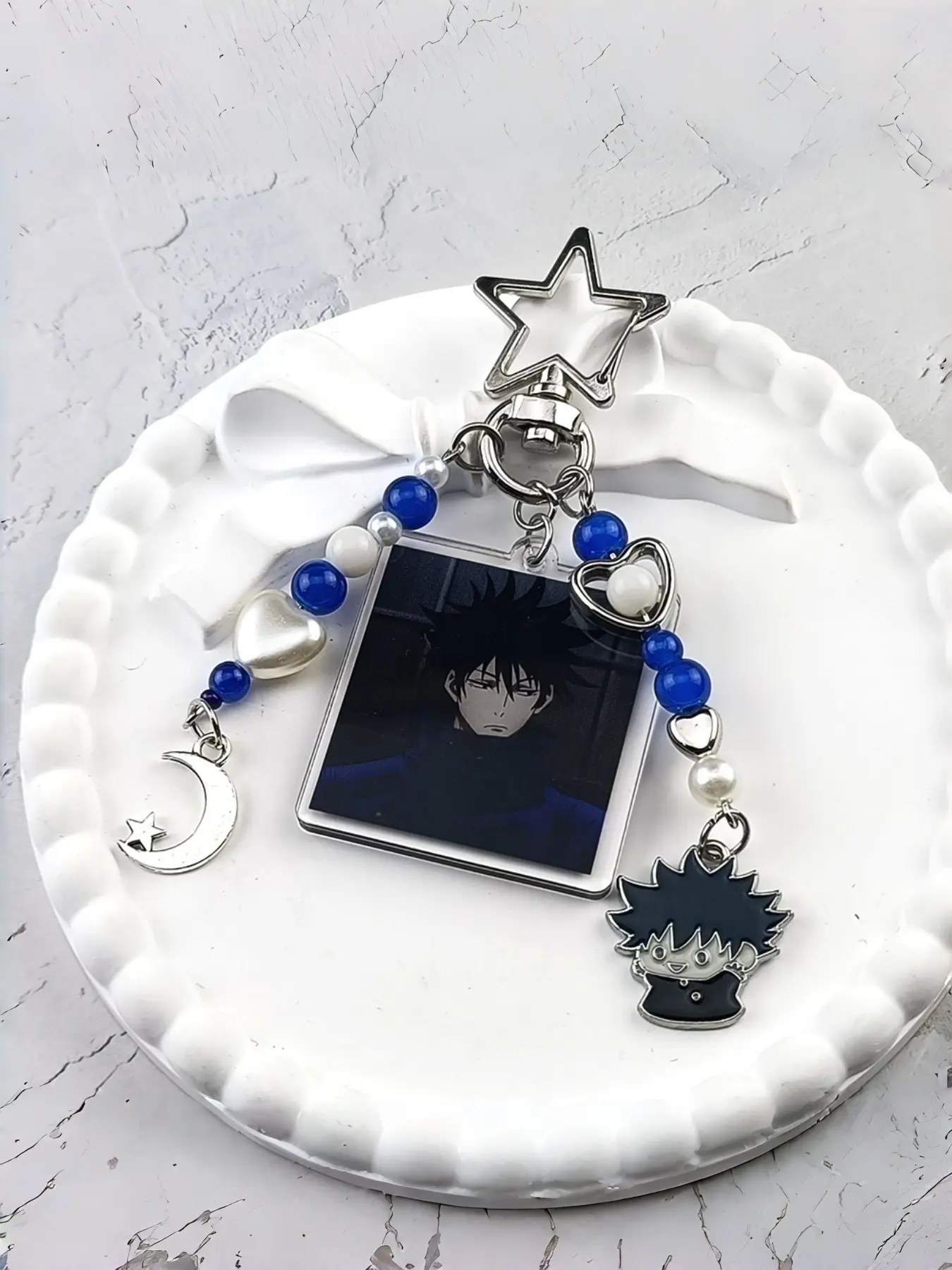 Anime Keychain Charm, Jujutsu Kaisen Bead Design, Acrylic Material, Soft Style, Car Key Ring, Keychain For Car Keys, Daily Commute Bag Accessory, Gift for Friends, Keychain For Bags, Keychain For Purse, Keyrings For Keys
