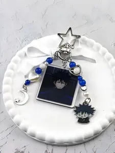 Anime Keychain Charm, Jujutsu Kaisen Bead Design, Acrylic Material, Soft Style, Car Key Ring, Daily Commute Bag Accessory, Gift for Friends