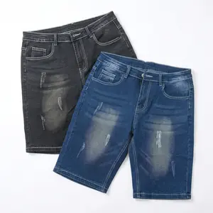 Menswear Mid-Rise Slim-Fit Washed Denim Knee-Length Shorts Blend Stretch Breathable Comfortable Durable Lightweight With Pockets Black Raw Wash Multiple Color Options summervibes