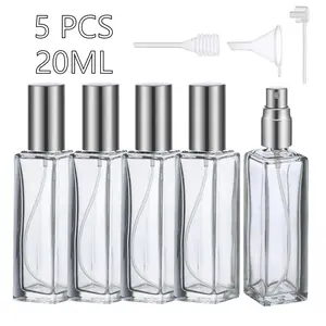 8PCS 5-Pack 20ml Glass Perfume Spray Bottle Atomizer Set with 3 Dispense Accessories Travel Size Refillable Cologne Dispenser Sprayer Kit for Men Women Makeup & Cosmetic