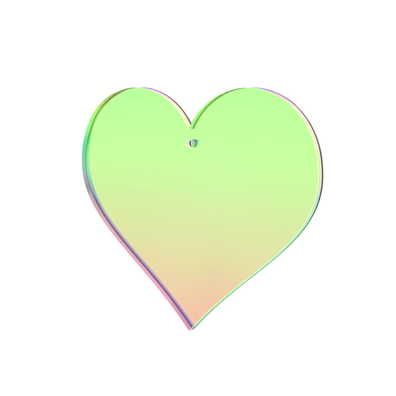 Heart Shaped Acrylic Tile Iridescent 3" Sheet with Hole for DIY Arts and Crafts Party Decor Ornaments 0.118" Thick by 321 Plastics