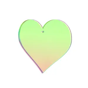 Heart Shaped Acrylic Tile Iridescent 3" Sheet with Hole for DIY Arts and Crafts Party Decor Ornaments 0.118" Thick by 321 Plastics
