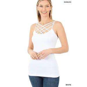 Seamless Caged Tank- White