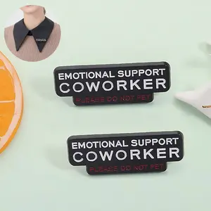 Emotional Support Coworker Lapel Pin, Office Humor Badge, Workplace Self-Parody Style, Fashion Accessory for Backpack Hat Coat Decoration