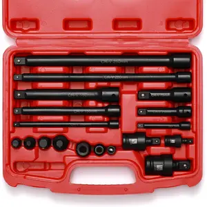 Drive Tool Accessory Set, Socket Accessory Set, Includes Socket Adapters, Extensions, Universal Joints and Impact Coupler