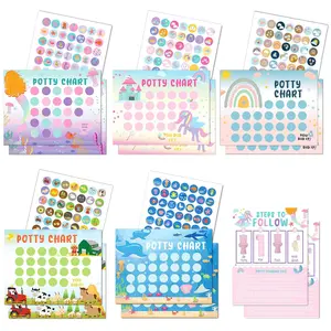 Potty  Chart for  17 count Potty  Sticker Chart 5 Fun Styles Potty Chart for Girls with Stickers Stickers for  Potty  Reward