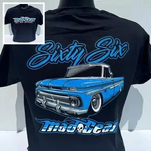 1966 Blue Custom Chevrolet / GM Truck T-Shirt by Mad Gear Hot Rod Apparel