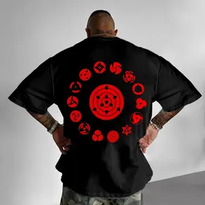 Sharingan x naruto Unisex Summer outfits men streetwear 80s 90s graphic tees cotton Anime funny tshirt men gifts Casual Menswear Top Breathable Fabrics Print