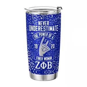 BBGreek Zeta Phi Beta - 20 oz Stainless Steel Coffee Tumbler -Finer Woman - Official Vendor